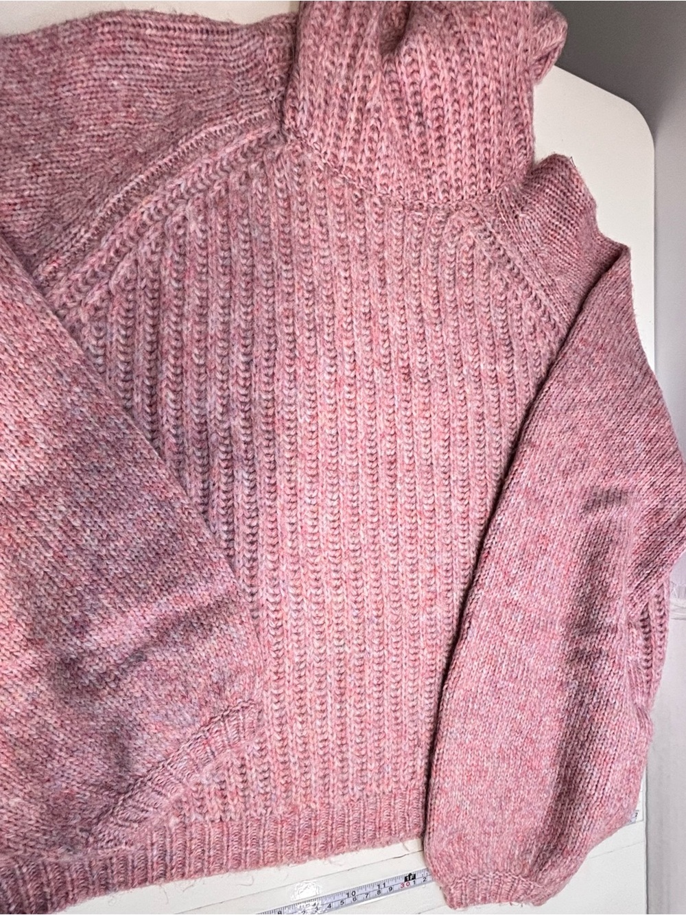 Only Ribbed Cowl Turtleneck Sweater in Dusty Rose NWT - Picture 3 of 6